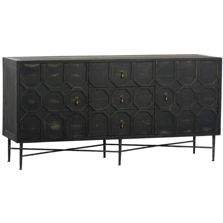 Harlow Reclaimed Pine Sideboard, three-quarter studio view