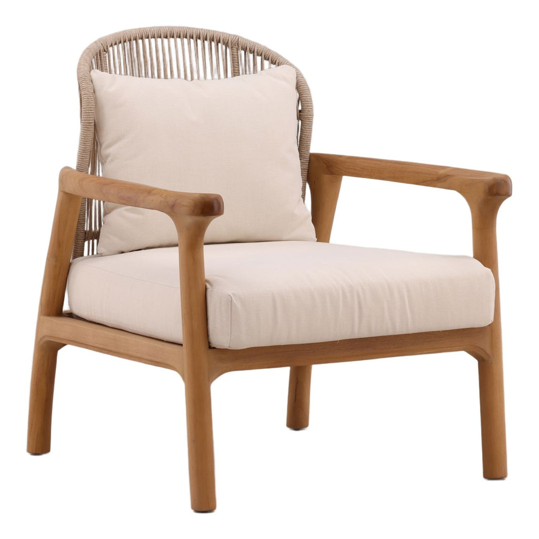 Koven Sand Outdoor Lounge Chair, three-quarter studio view