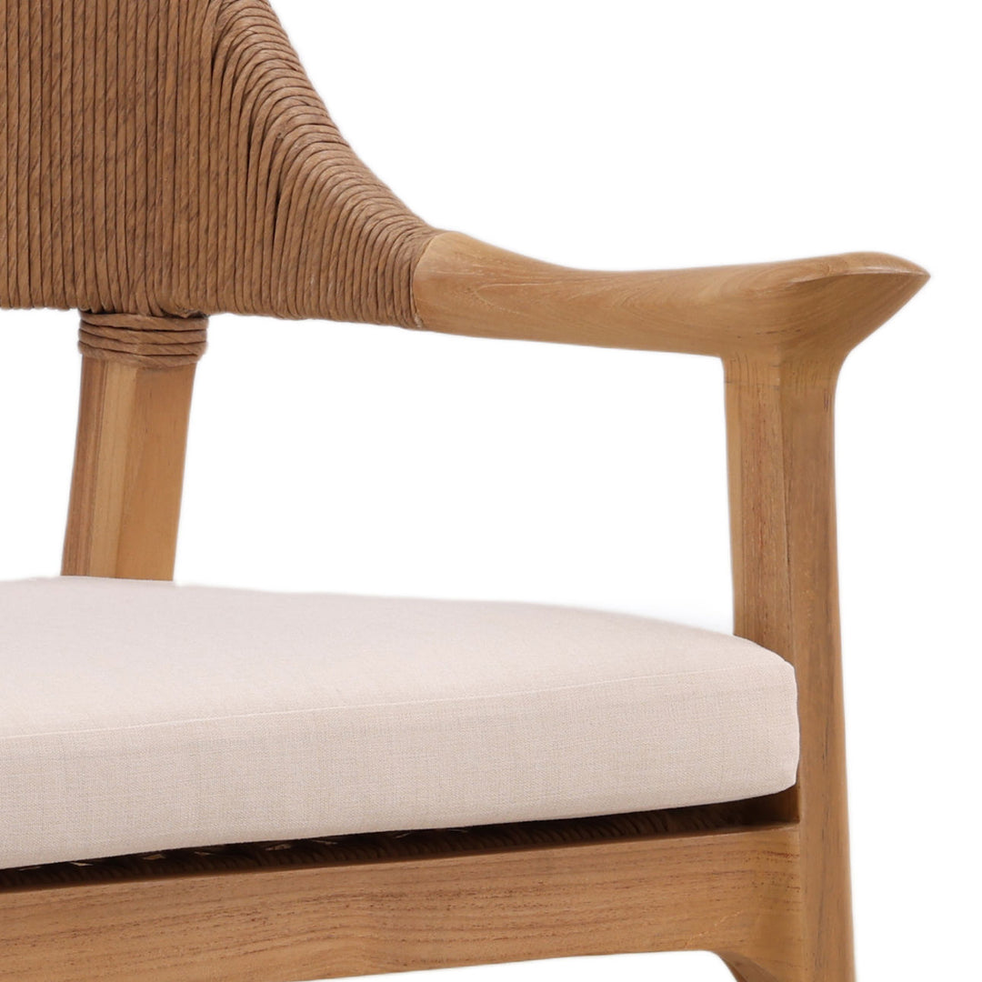Vera Rattan and Teak Outdoor Dining Chair, detail 2 view