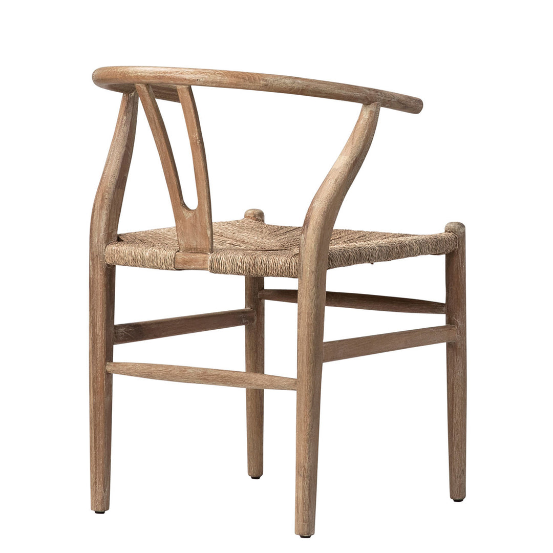 Moa Oak and Seagrass Dining Chair, back three quarter view