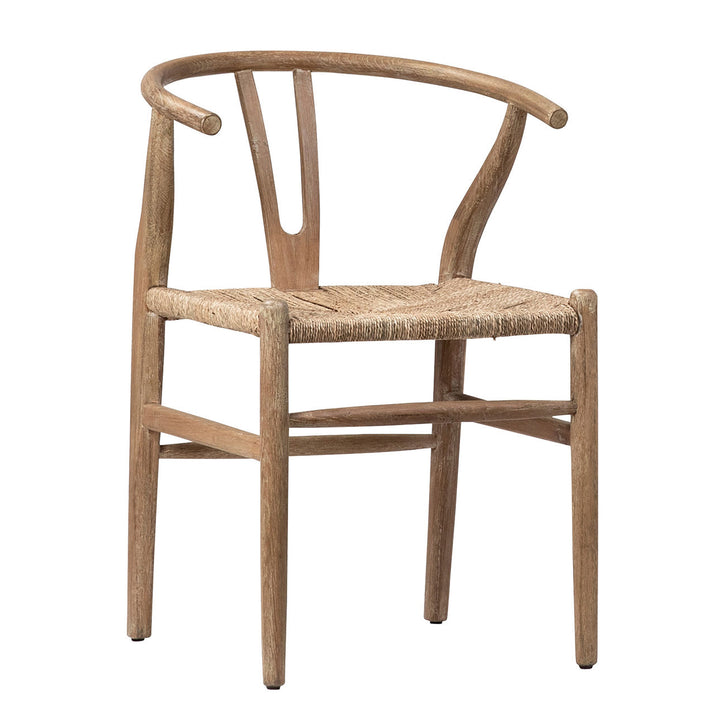 Moa Oak and Seagrass Dining Chair, three-quarter studio view