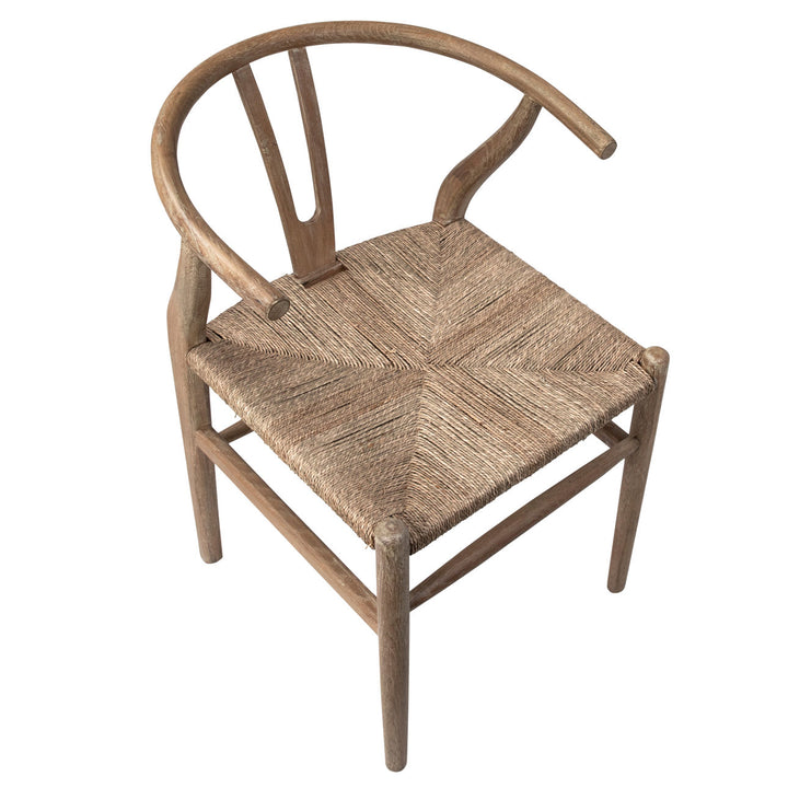 Moa Oak and Seagrass Dining Chair, overhead view
