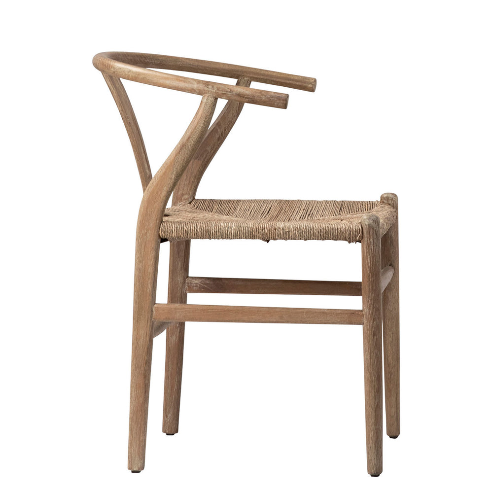 Moa Oak and Seagrass Dining Chair, profile view