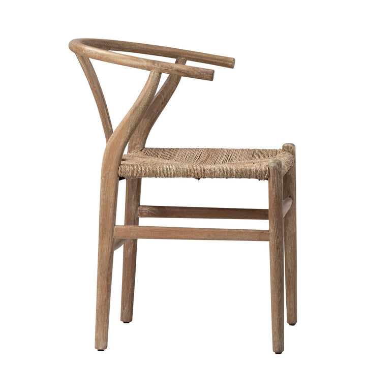 Moa Oak and Seagrass Dining Chair, profile view