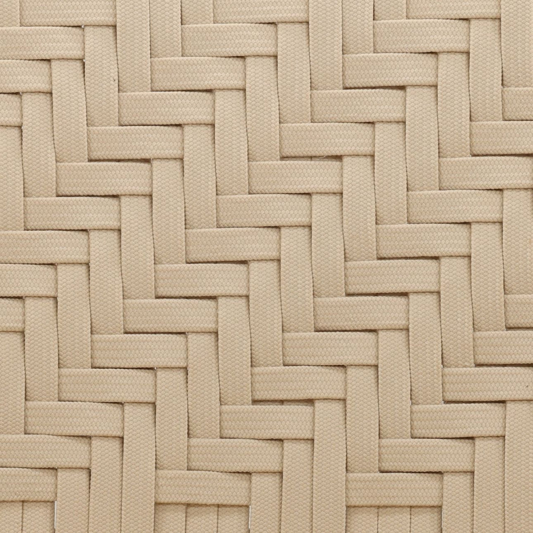 Mera Cream Rope and Teak Outdoor Dining Chair, detail 1 view