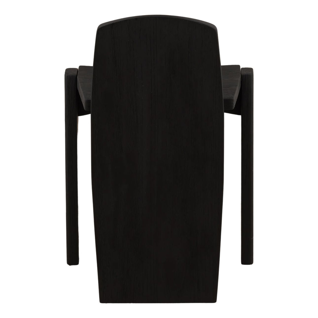Beck Black Teak Stool, back view