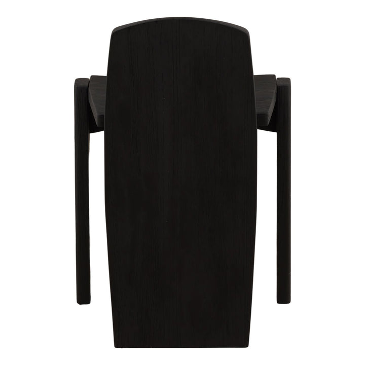 Beck Black Teak Stool, back view