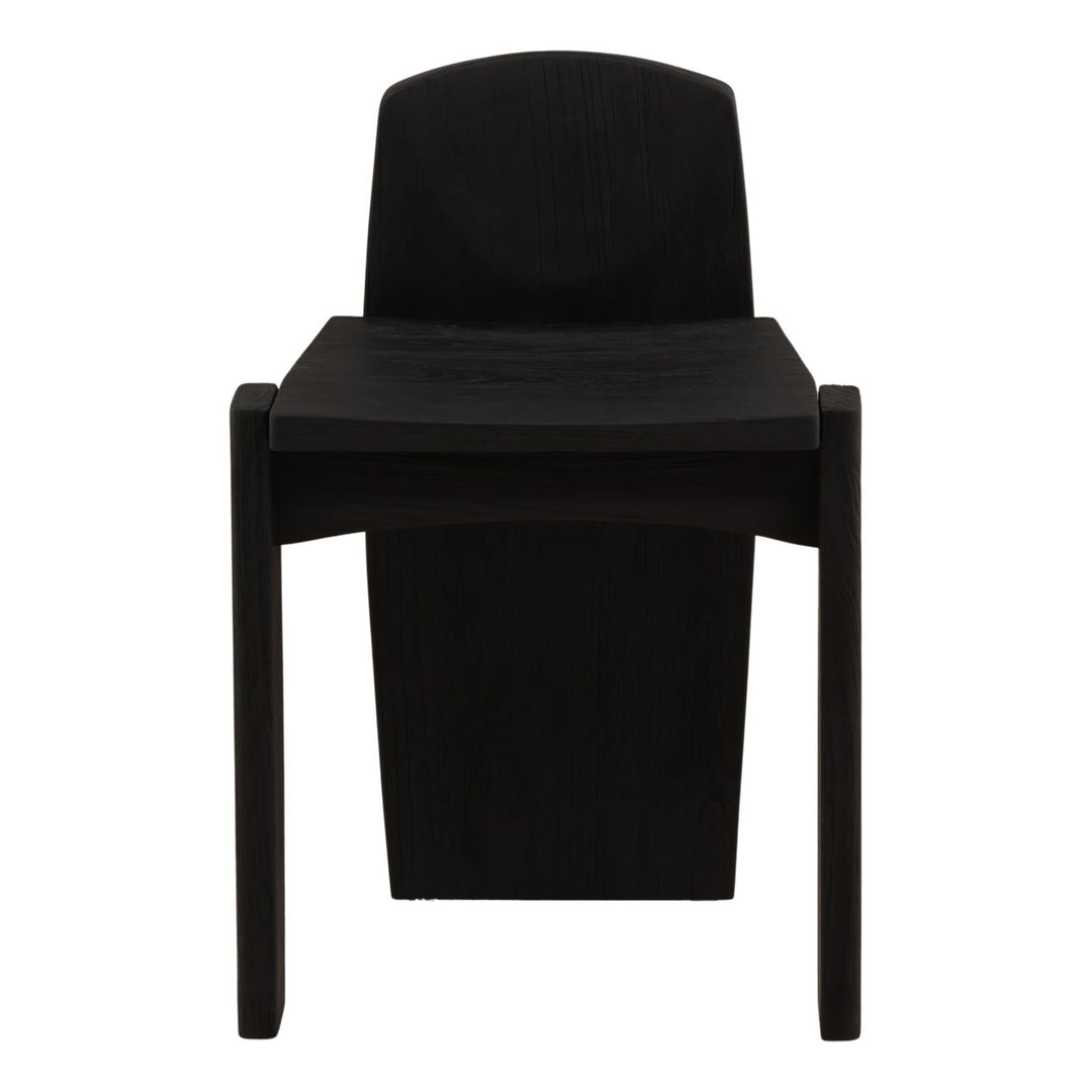 Beck Black Teak Stool, front view