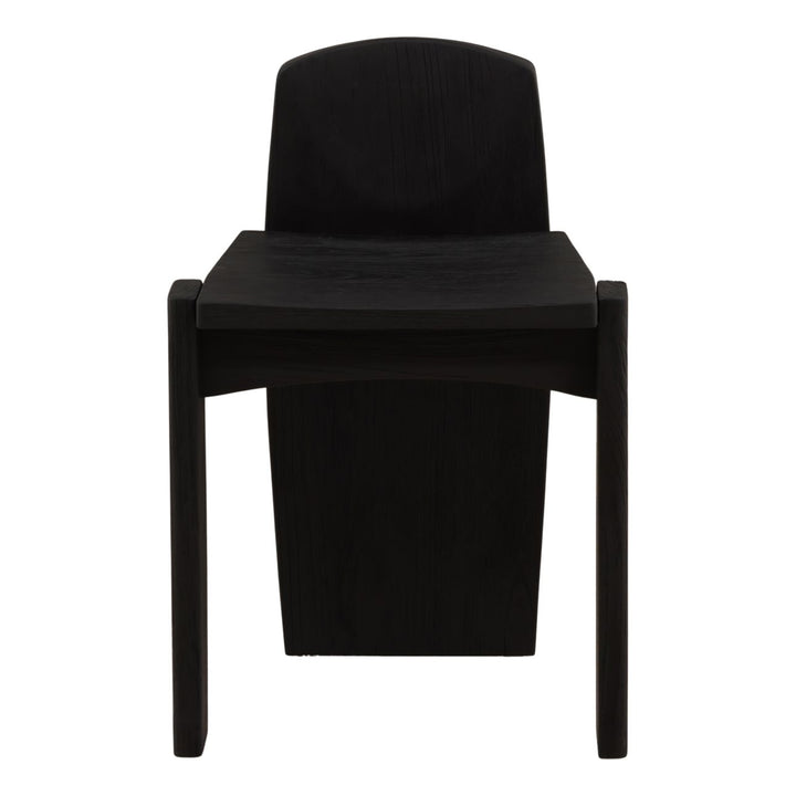 Beck Black Teak Stool, front view