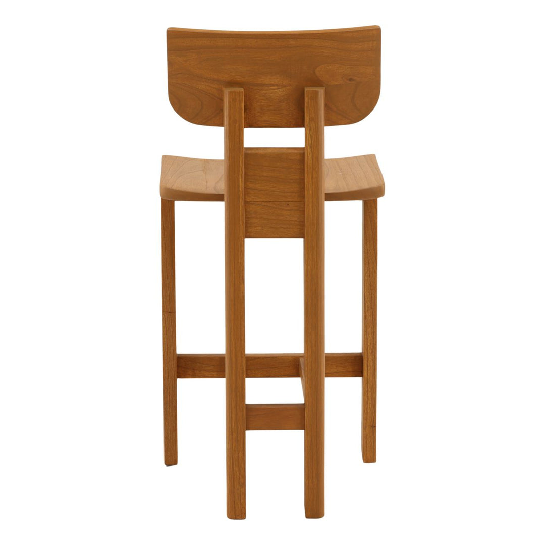 Fynelle Natural Mindi Counter Stool, back view