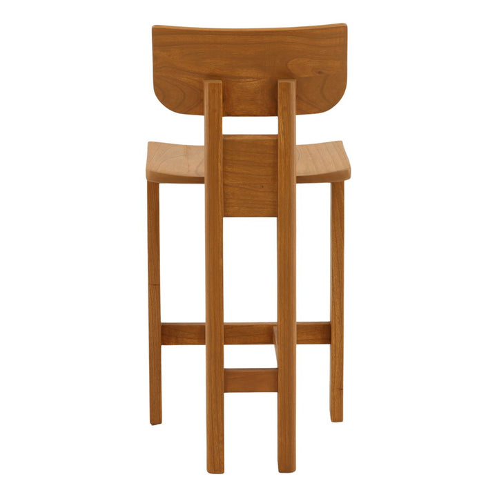 Fynelle Natural Mindi Counter Stool, back view