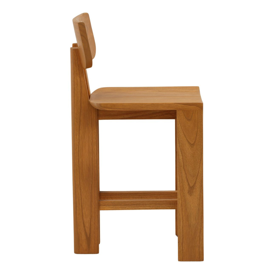Fynelle Natural Mindi Counter Stool, profile view