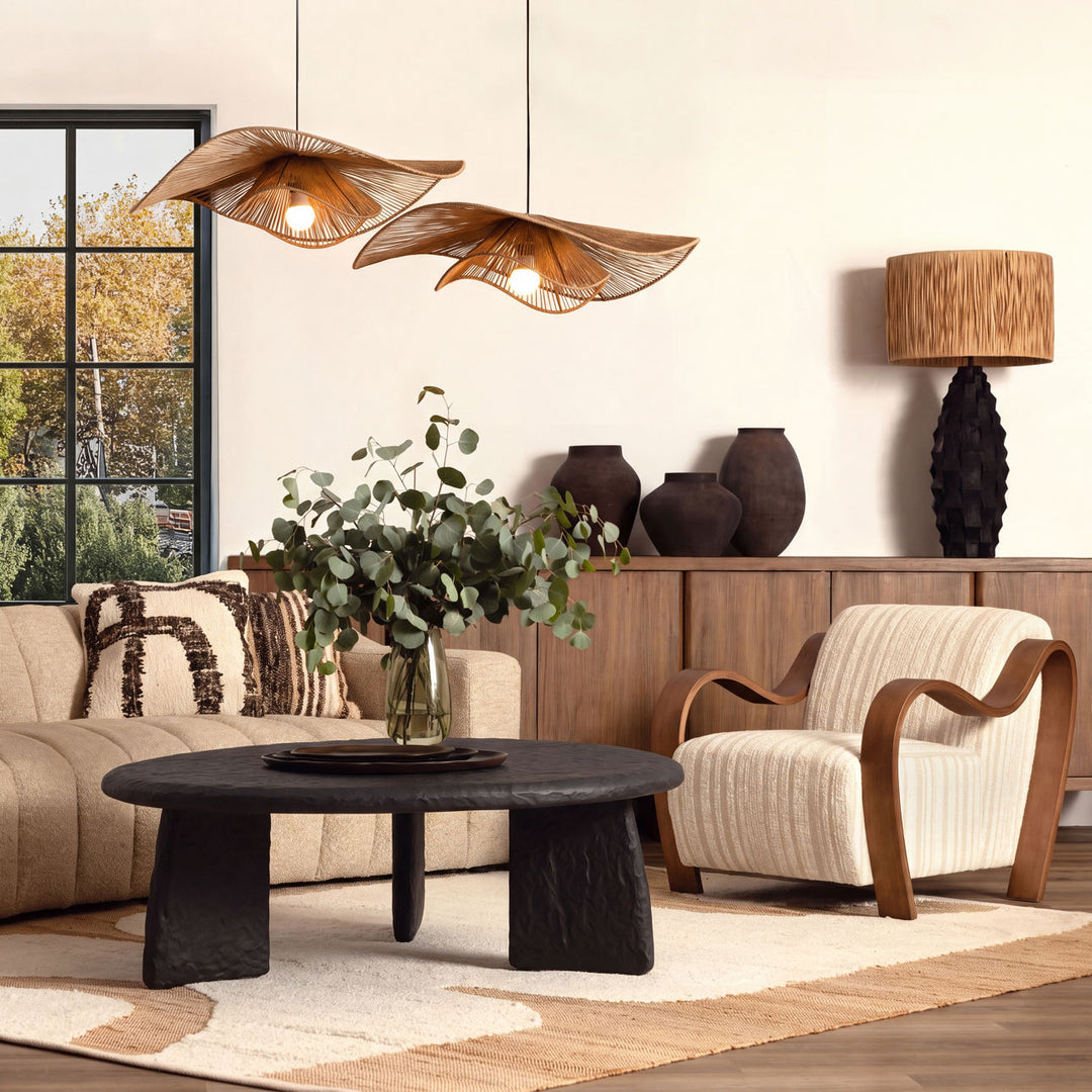 Nero Black Wood Coffee Table, lifestyle view
