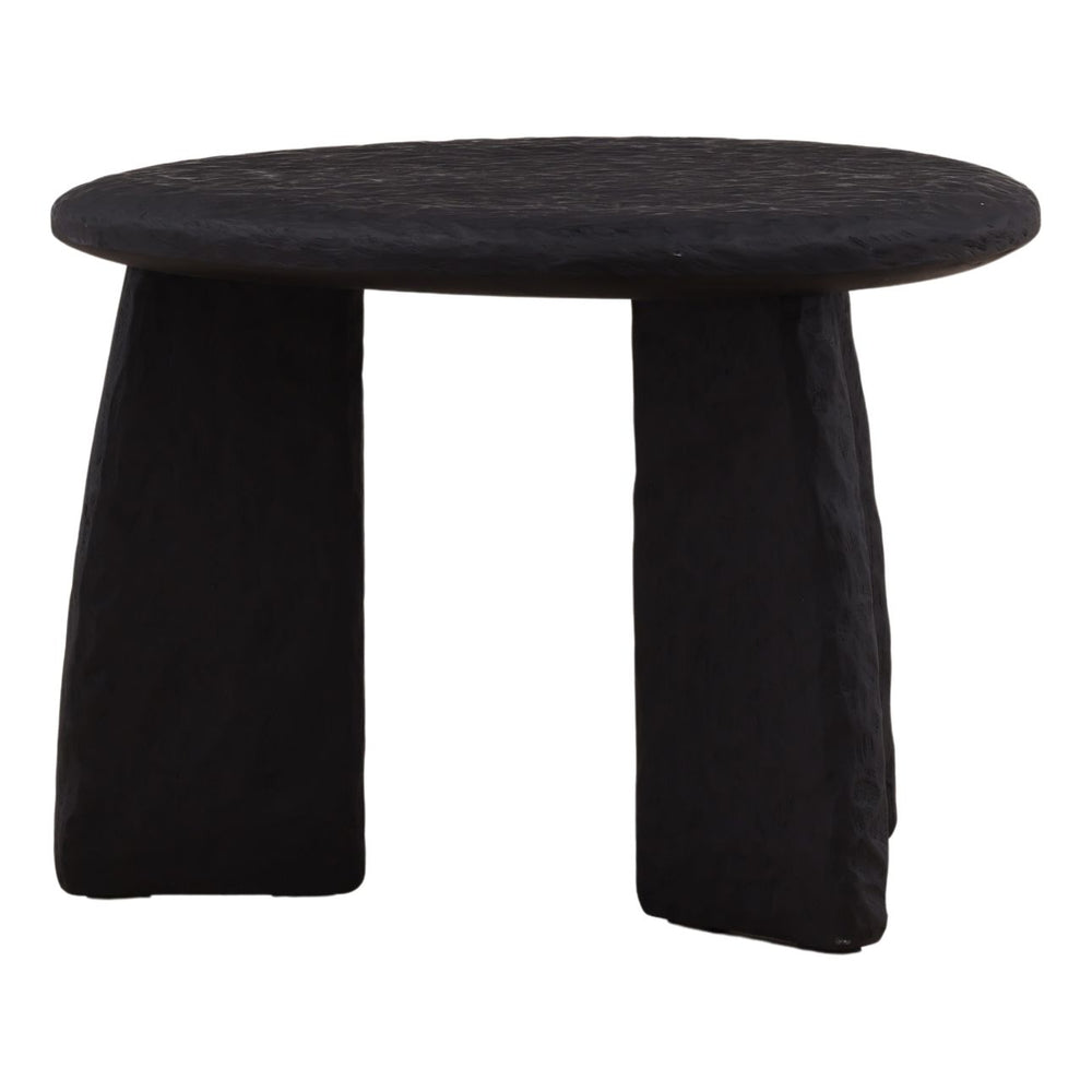 Nero Black Wood Side Table, front view