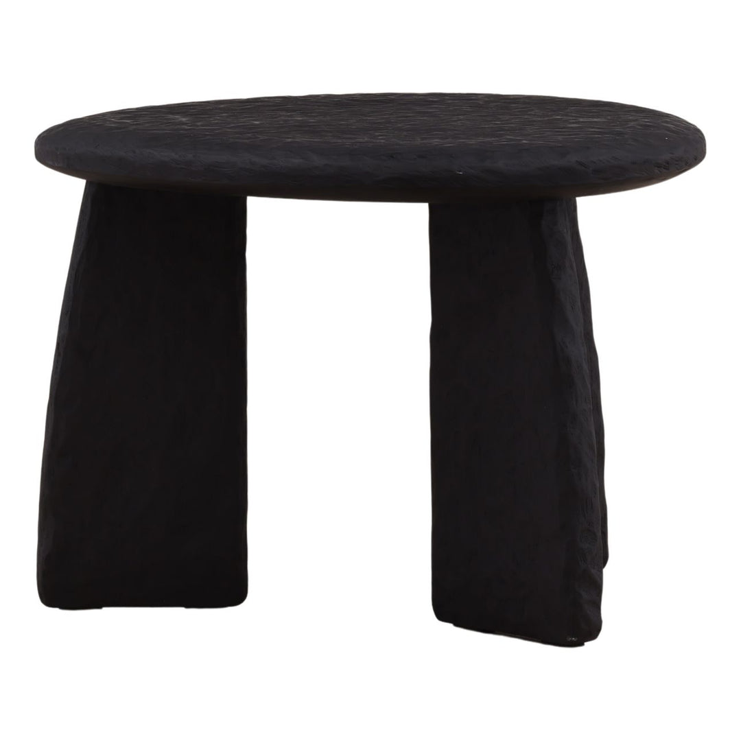 Nero Black Wood Side Table, front view