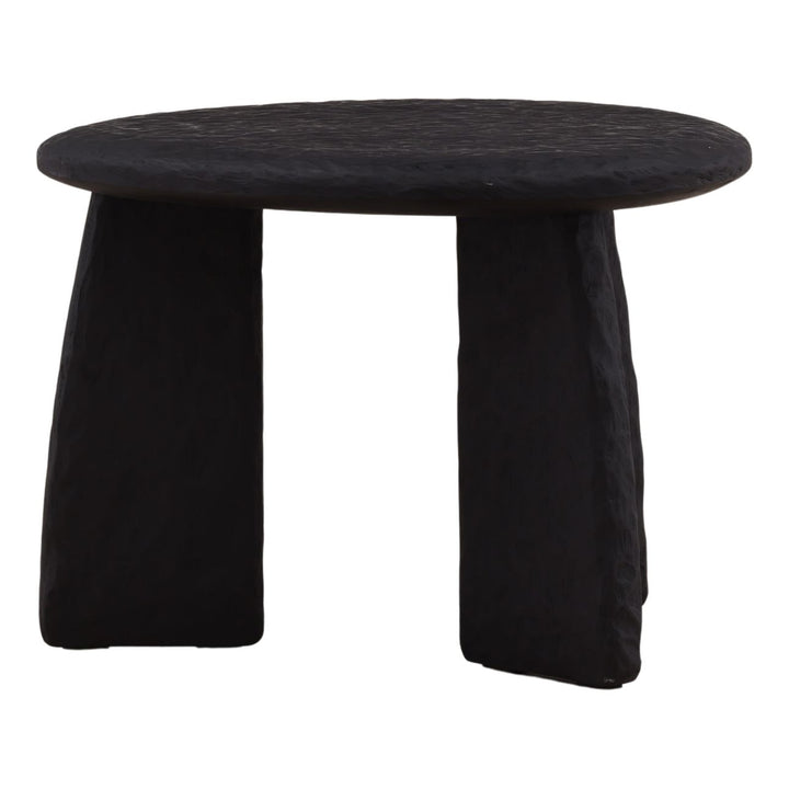 Nero Black Wood Side Table, front view