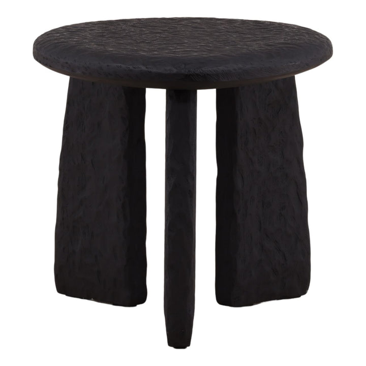 Nero Black Wood Side Table, profile view