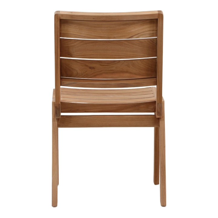 Yana Natural Teak Outdoor Dining Chair, back view