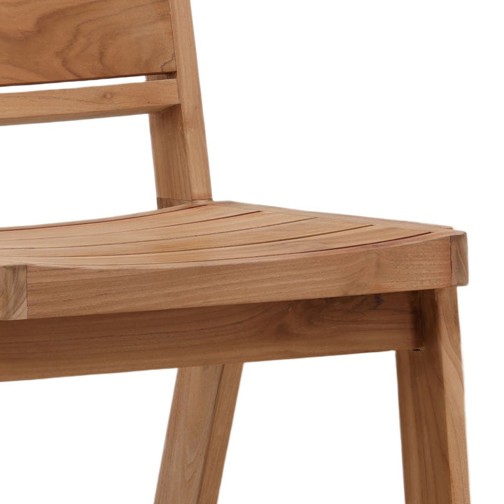 Yana Natural Teak Outdoor Dining Chair, detail 2 view