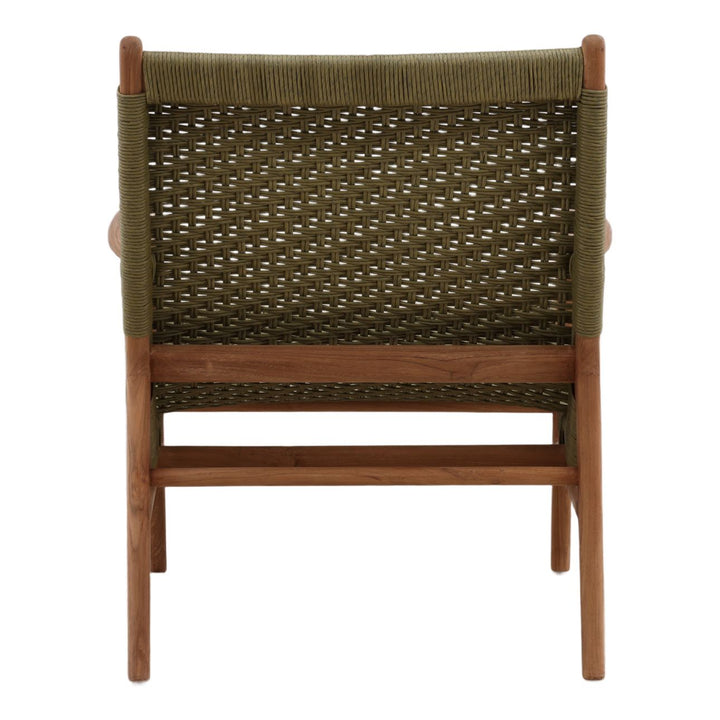 Verdan Green Rope Outdoor Lounge Chair, back view