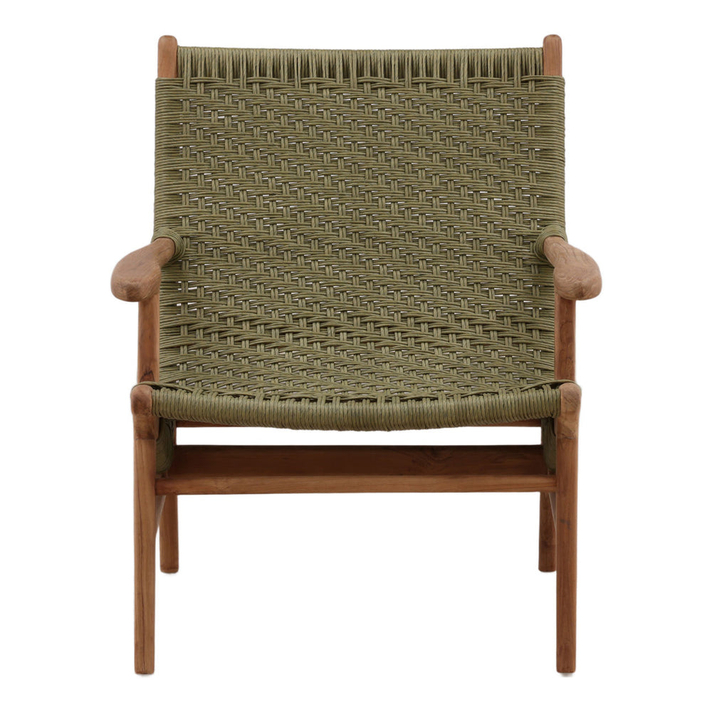Verdan Green Rope Outdoor Lounge Chair, front view