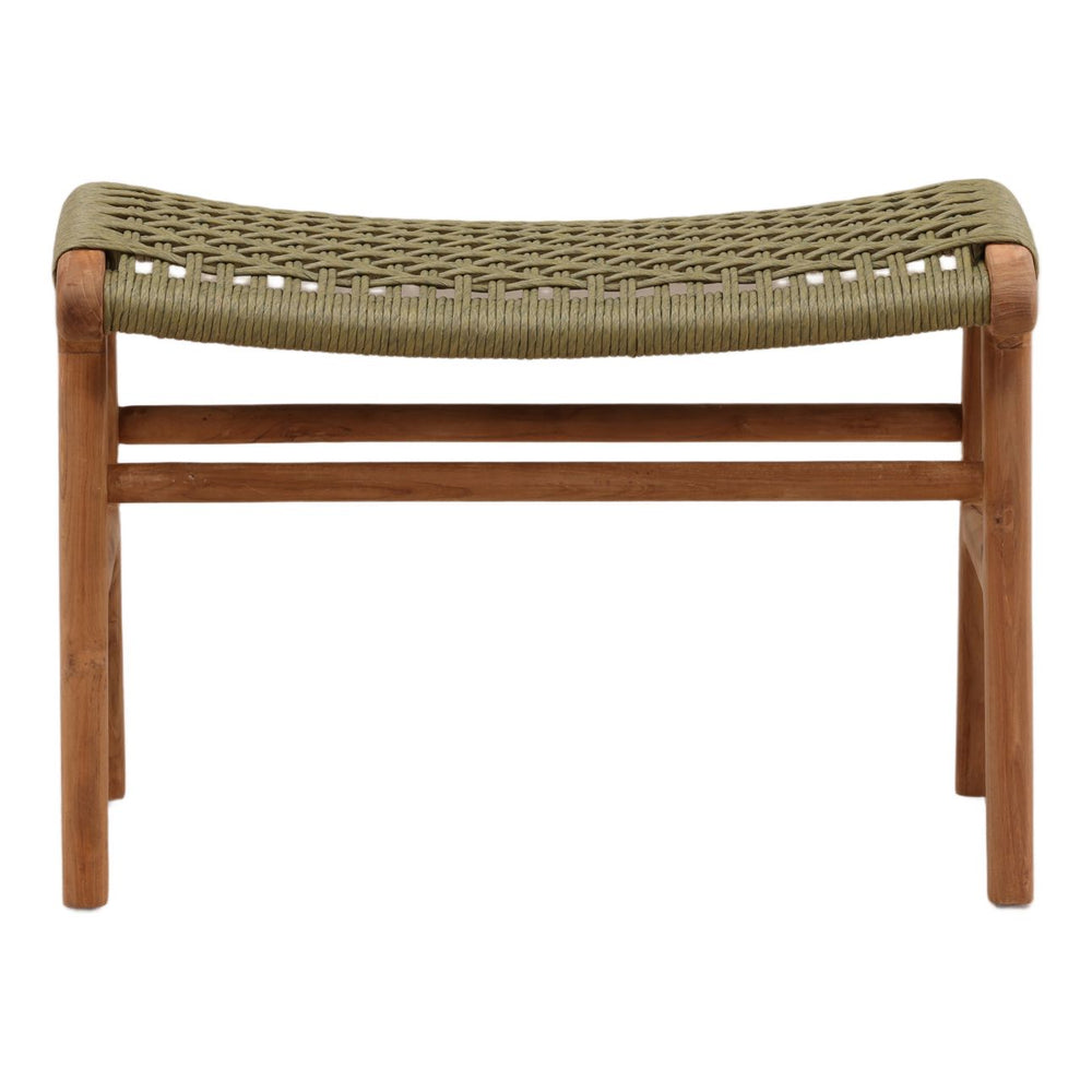 Vertren Green Rope Outdoor Ottoman, front view