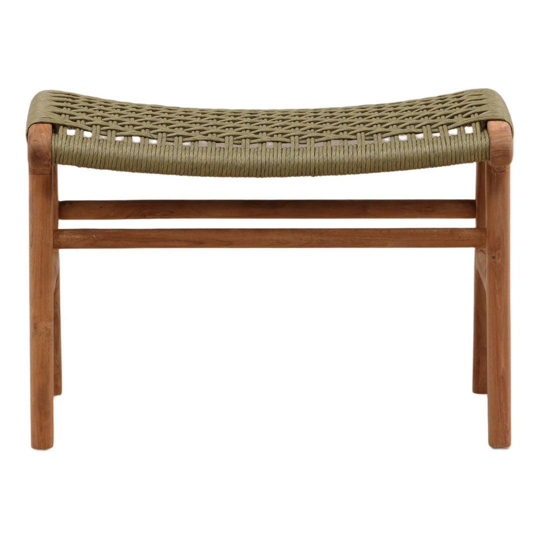 Vertren Green Rope Outdoor Ottoman, front view