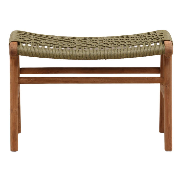 Vertren Green Rope Outdoor Ottoman, front view
