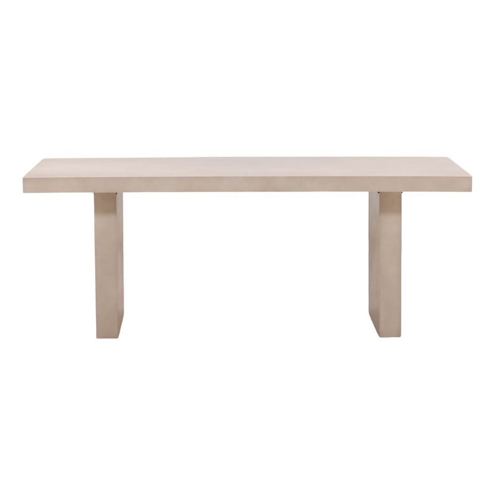 Santos Sand Concrete Outdoor Dining Table, front view