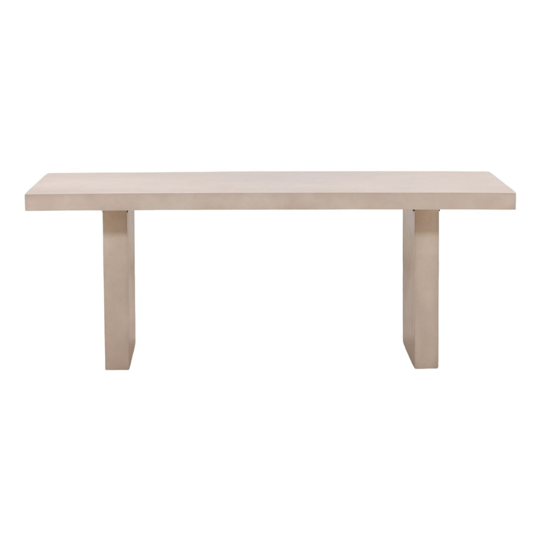 Santos Sand Concrete Outdoor Dining Table, front view