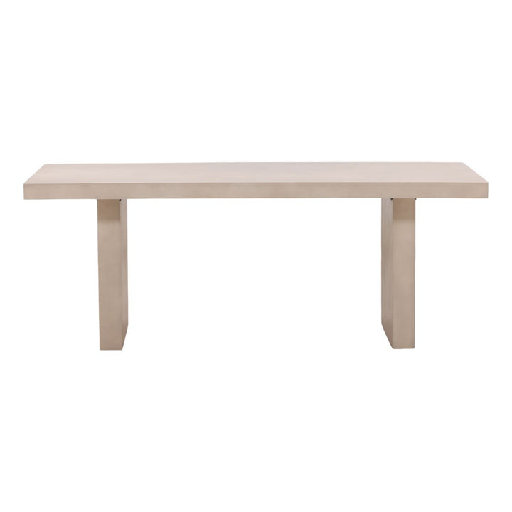 Santos Sand Concrete Outdoor Dining Table, front view