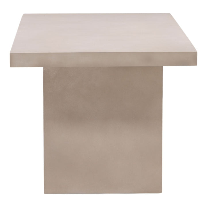 Santos Sand Concrete Outdoor Dining Table, profile view