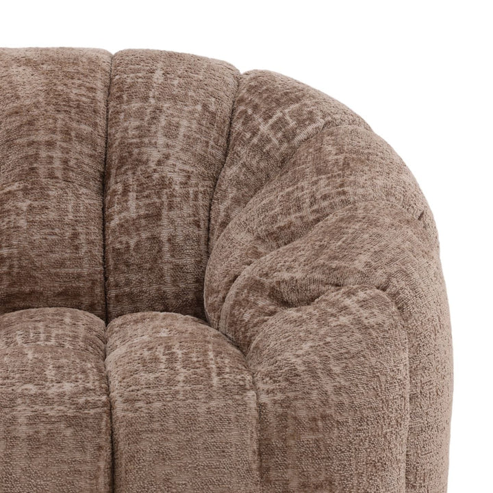 Romen Textured Upholstery Swivel Chair, Brown, detail 2 view