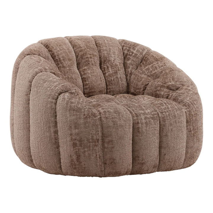 Romen Textured Upholstery Swivel Chair, Brown, three-quarter studio view
