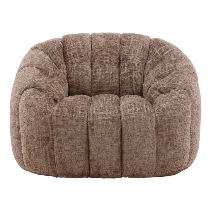 Romen Textured Upholstery Swivel Chair, Brown, front view