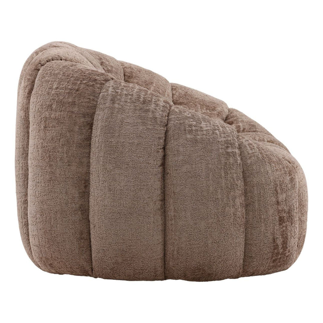 Romen Textured Upholstery Swivel Chair, Brown, profile view