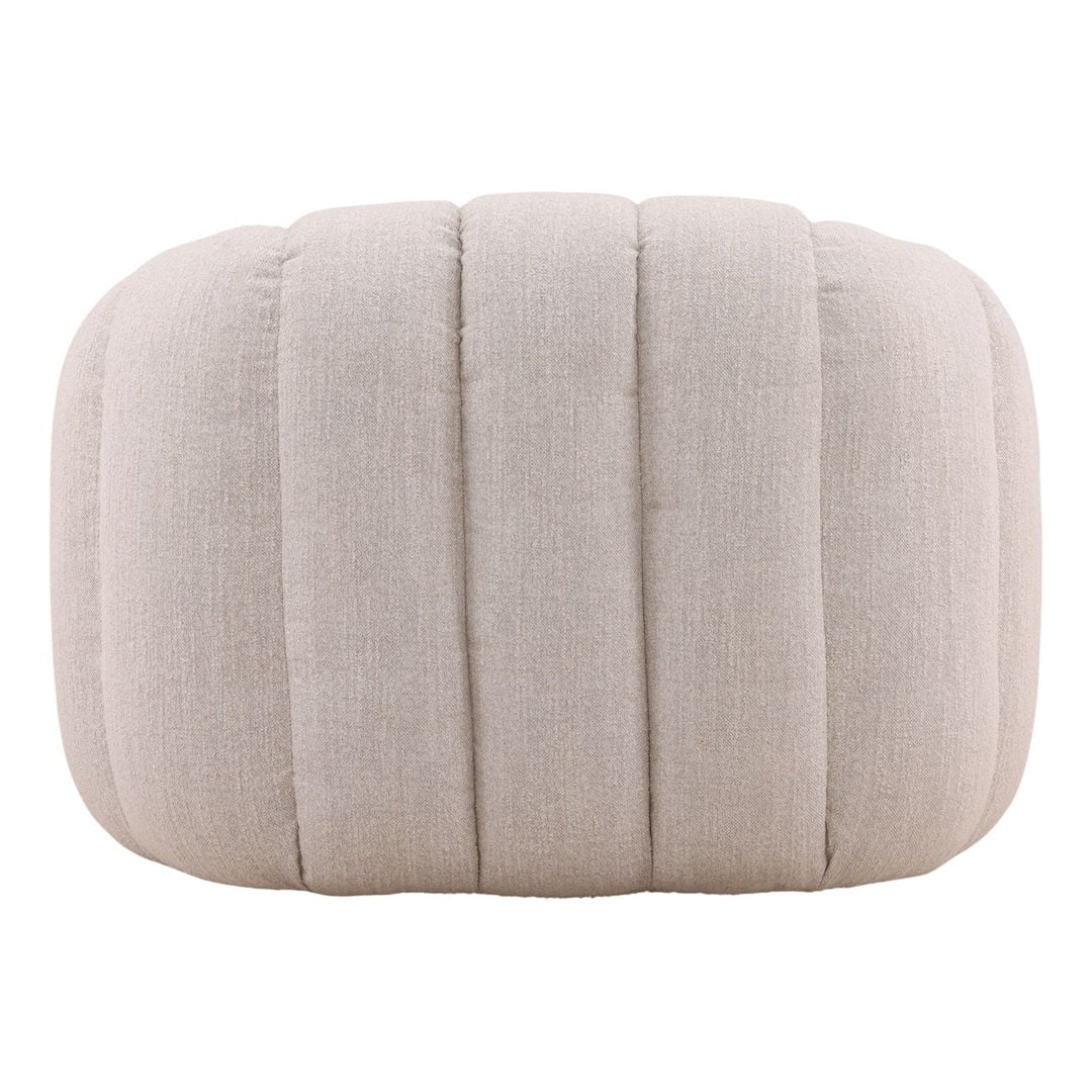Romen Textured Upholstery Swivel Chair, Cream, back view