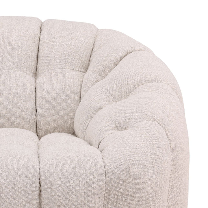 Romen Textured Upholstery Swivel Chair, Cream, detail 2 view