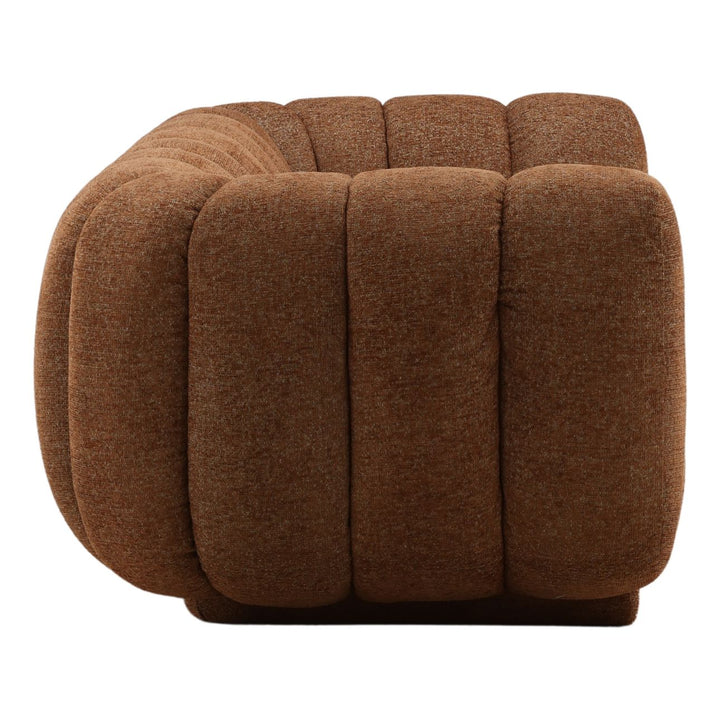 Selren Rust Chenille Sofa, profile view