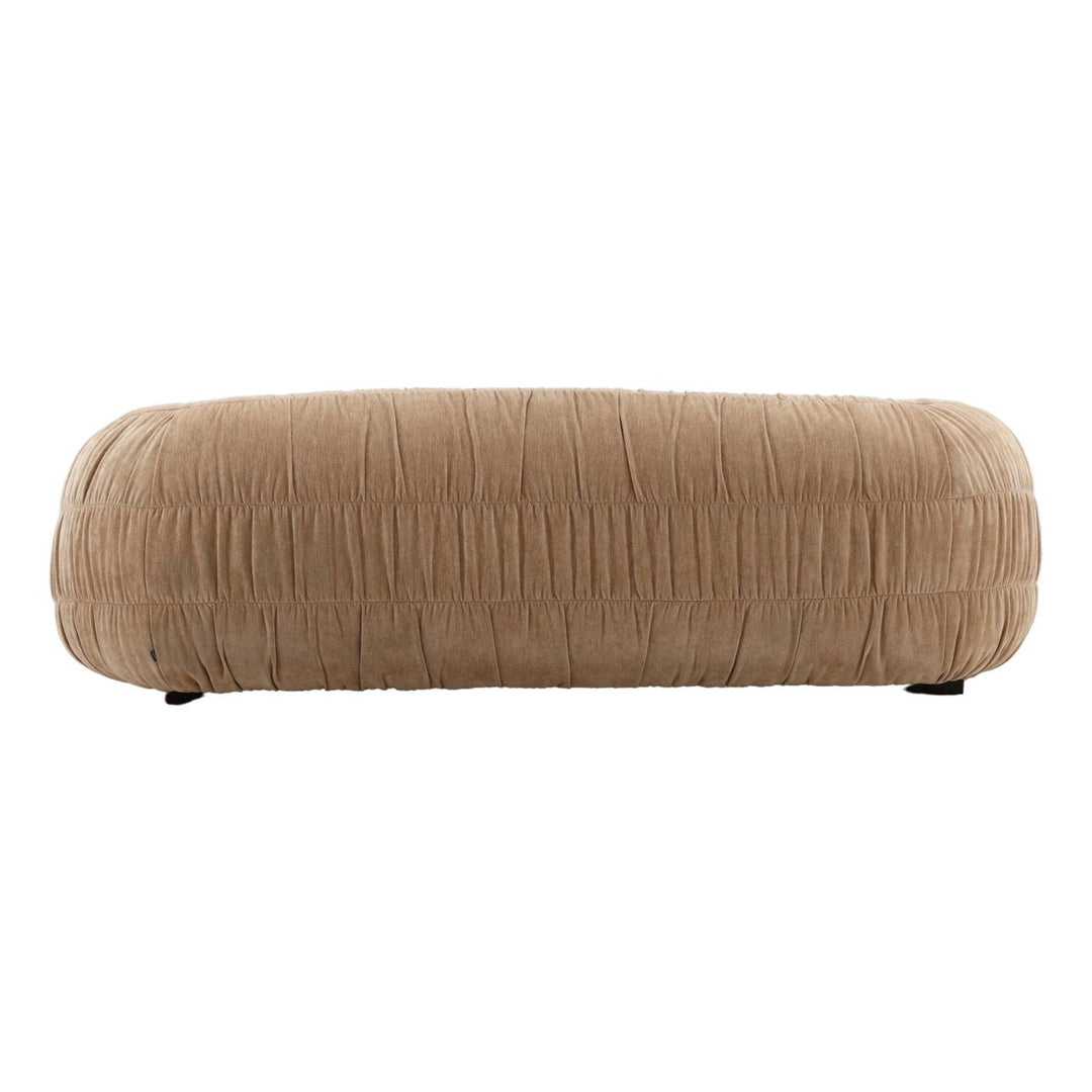 Laurelren Sand Velvet Sofa, back view