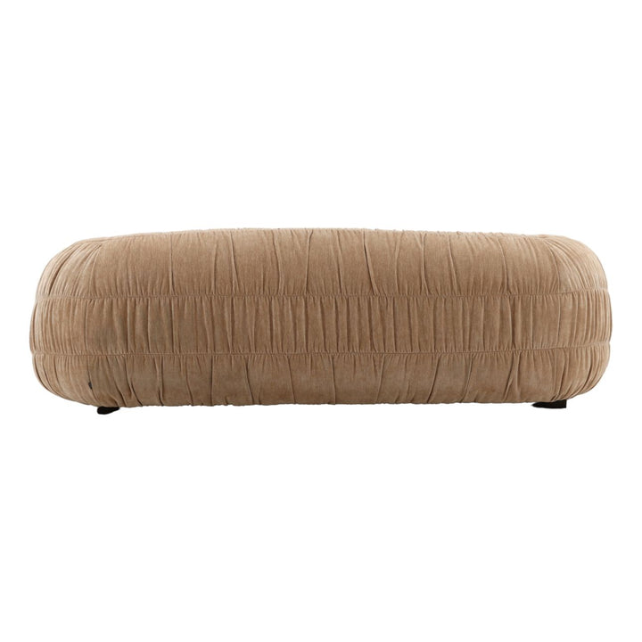 Laurelren Sand Velvet Sofa, back view