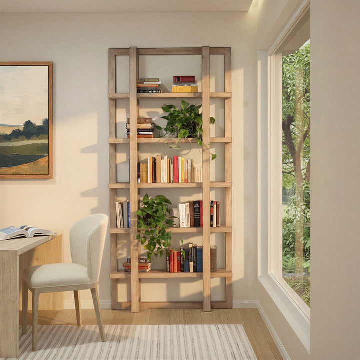 Hartley Tall Reclaimed Pine Bookcase, lifestyle view