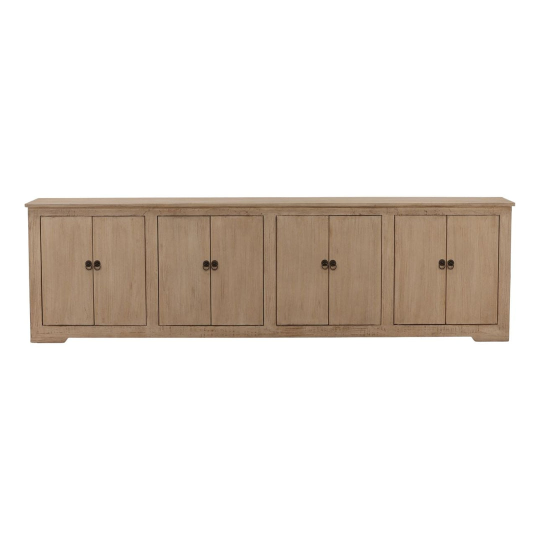 Nikos Reclaimed Pine Sideboard, Light Warm Wash · Eight Door, front view