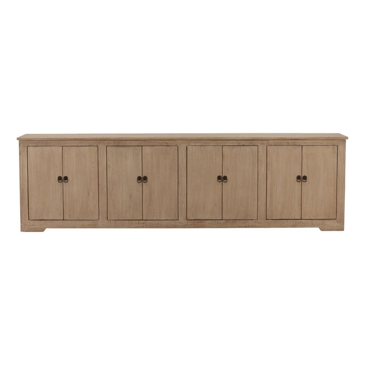 Nikos Reclaimed Pine Sideboard, Light Warm Wash · Eight Door, front view