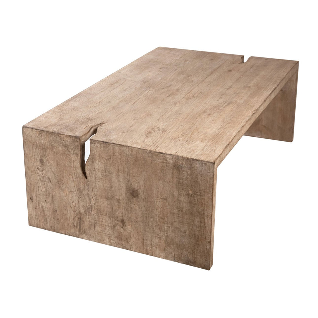 Merrick Reclaimed Pine Coffee Table, overhead view