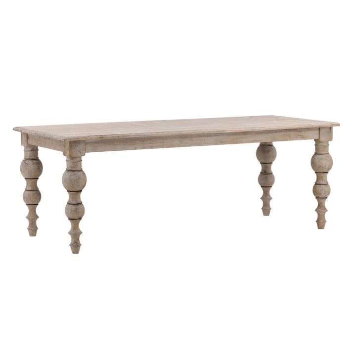 Merritt Reclaimed Pine Dining Table, three-quarter studio view