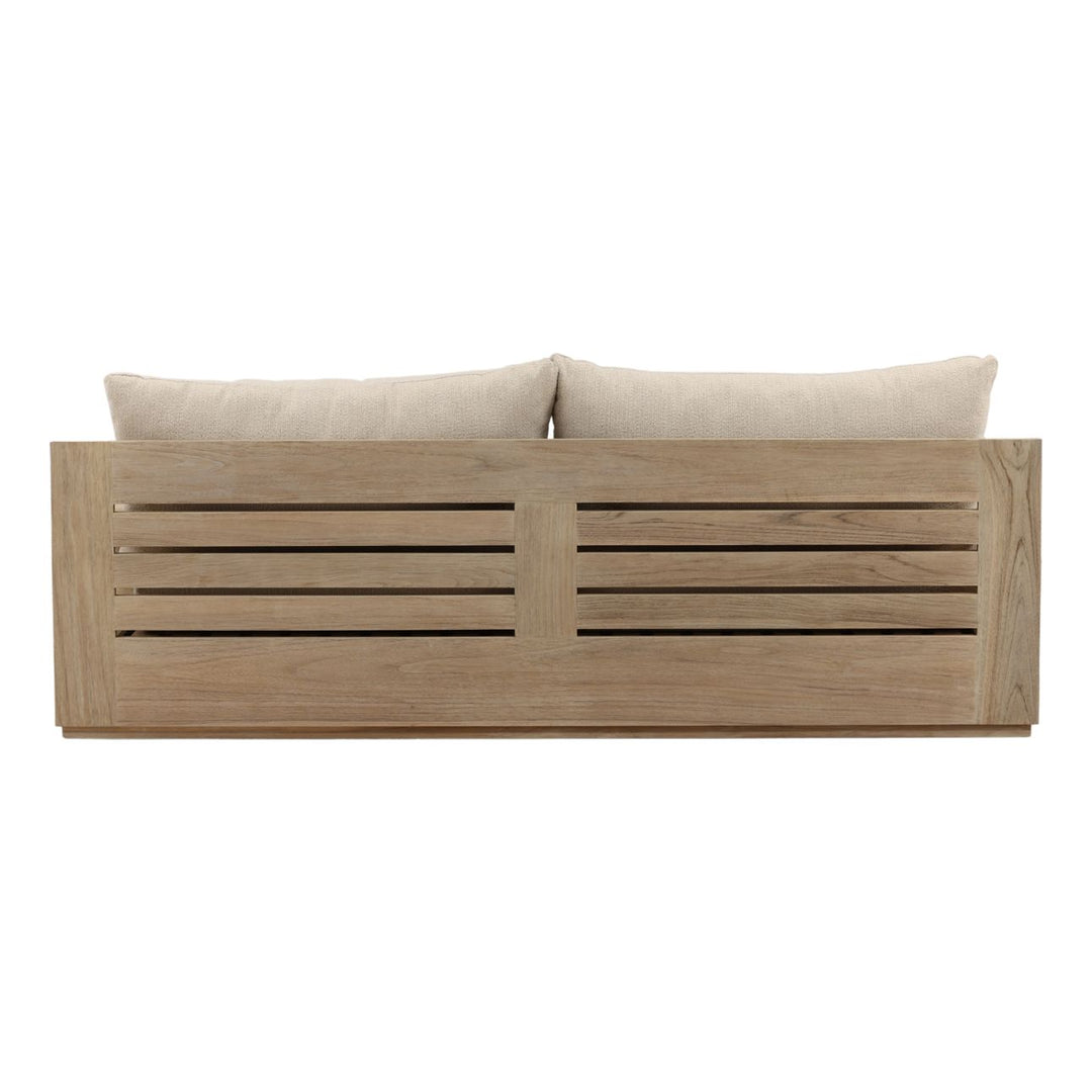 Lucren Sand and Grey Outdoor Sofa, back view