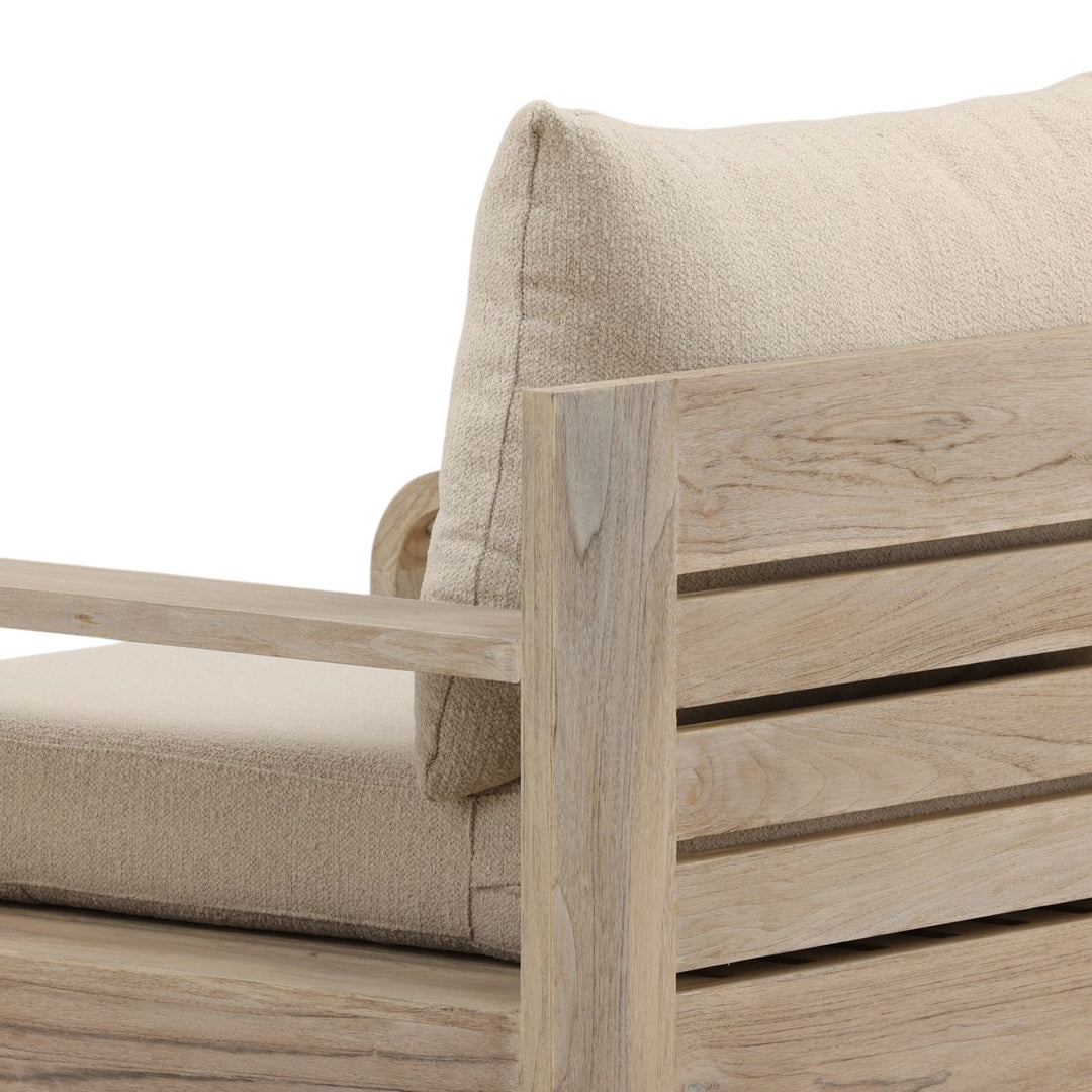 Lucren Sand and Grey Outdoor Lounge Chair, detail 3 view