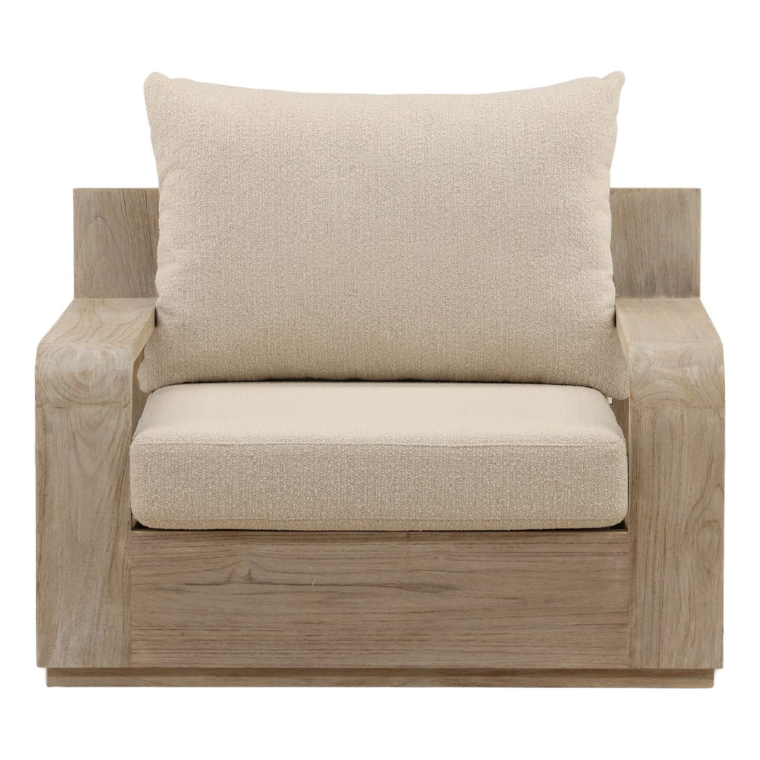Lucren Sand and Grey Outdoor Lounge Chair, front view