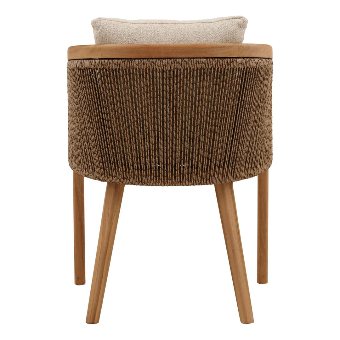 Kian Olefin and Teak Outdoor Dining Chair, back view